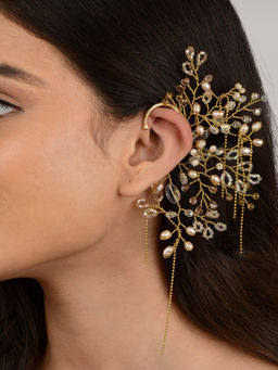 House of D'oro - Locust Treandy Tassel Chsin Earcuff