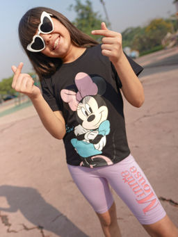 Napchief - Girls Minnie Mouse Cycling T-Shirt with Shorts (Set of 2)