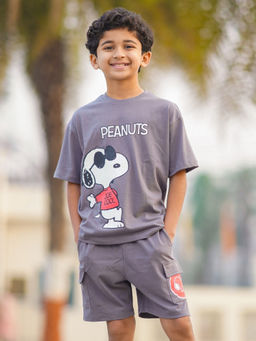 Napchief - Unisex Peanuts Snoopy Joe Cool T-Shirt with Shorts