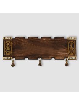 ExclusiveLane - Wooden Plain Name Plate With Warli and Dhokra Art