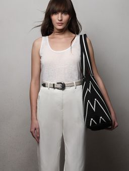 VERO MODA - Black Textured Contrast Shoulder Bag