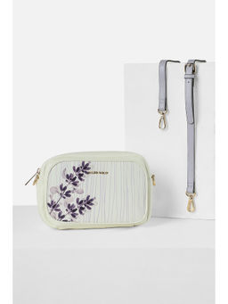 Allen Solly - Women Off White Casual Sling Bag with Detachable Strap