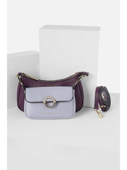 Allen Solly - Women Purple Casual Sling Bag with Detachable Strap and Pouch