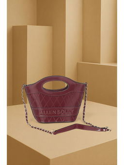 Allen Solly - Women Maroon Casual Sling Bag with Detachable Strap