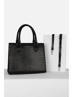 Allen Solly - Women Black Casual Handbag with Detachable Strap
