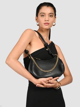 Lililo - Black Tied Down Shoulder Bag