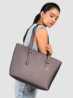 Lililo - Grey Nine To Wine Tote Bag with Pouch and Detachable Strap