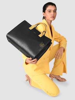 Lililo - Black Mile High Tote Bag with Detachable Strap