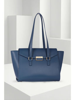 Van Heusen - Women Navy Blue Solid Casual Handbag