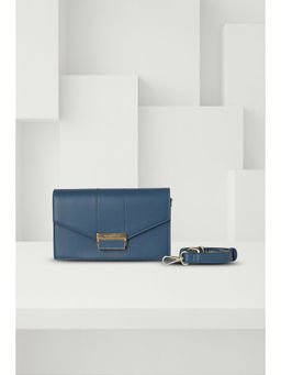 Van Heusen - Women Navy Solid Casual Sling Bag with Detachable Strap