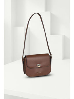 Van Heusen - Women Brown Solid Casual Sling Bag