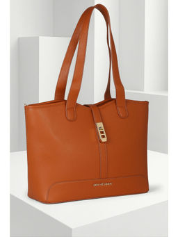 Van Heusen - Women Brown Solid Casual Handbag