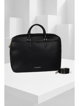 Van Heusen - Women Black Solid Formal Laptop Bag with Detachable Strap