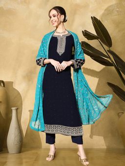 Gahan - Black Zari Sequence Stone Work Embroidered Kurta with Pant & Dupatta