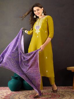 Gahan - Green Zari Sequence Embroidery Kurta with Pant & Dupatta