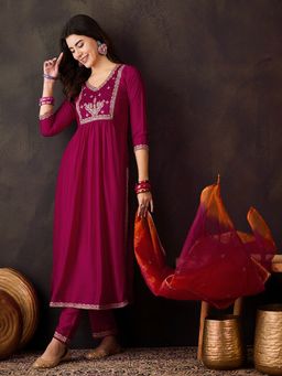 Gahan - Pink Zari Sequence Embroidered Kurta with Pant & Dupatta