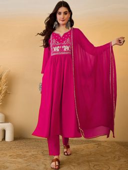 Gahan - Pink Bitaliyan Zari Sequence Embroidered Kurta with Pant & Dupatta
