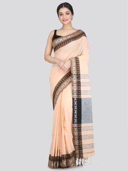 PinkLoom - Women's Cotton Saree With Unstitched Blouse Piece
