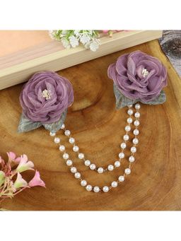 Asthetika Kids - Fabric Floral Beaded Hair Clip