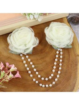 Asthetika Kids - Fabric Floral Beaded Hair Clip