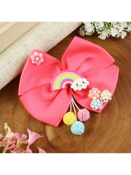 Asthetika Kids - Rainbow Charm Fabric Bow Hair Clip