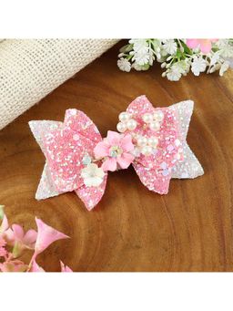 Asthetika Kids - Glitter Fabric Bow Hair Clip
