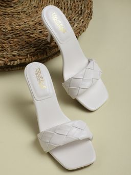 Truffle Collection - White Braided Heels