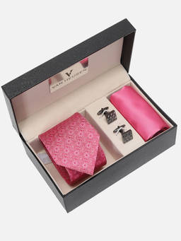 Van Heusen - Men Pink Tie Pocket Square and Cufflink