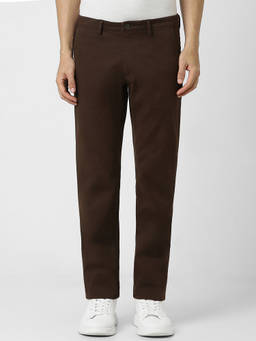 Van Heusen - Men Brown Solid Slim Fit Trouser