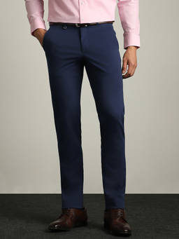 Van Heusen - Men Navy Solid Trousers