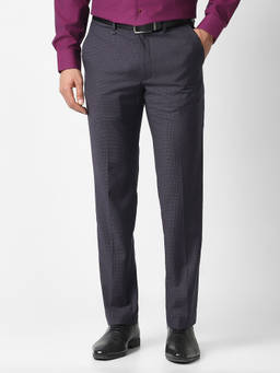 Van Heusen - Men Grey Check Trousers