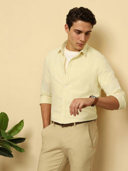 Van Heusen - Yellow Cotton Full Sleeves Shirt