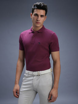Van Heusen - Pink Cotton Half Sleeves Polo T-Shirt