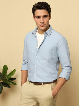 Van Heusen - Light Blue Solid Full Sleeves Casual Shirt