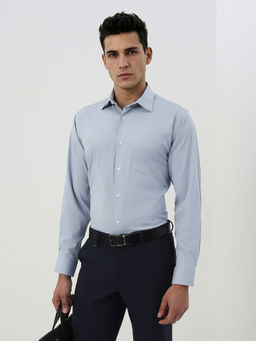 Van Heusen - Blue Solid Collar Neck Shirt