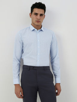 Van Heusen - Blue Printed Collar Neck Shirt