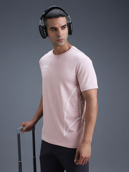 Van Heusen - Men Pink Print Crew Neck T-Shirt