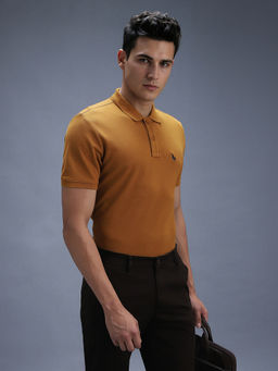 Van Heusen - Men Rust Solid Rust Polo T-Shirt