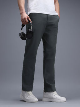 Van Heusen - Men Grey Polyester Trousers
