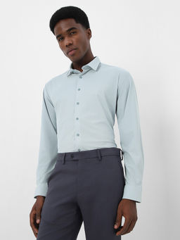 Van Heusen - Blue Textured Regular Fit Shirt