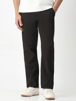 Van Heusen - Black Solid/Plain Casual Trousers
