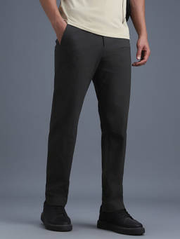Van Heusen - Black Solid/Plain Casual Trousers