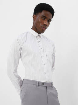 Van Heusen - White Stripe Full Sleeves Formal Shirt