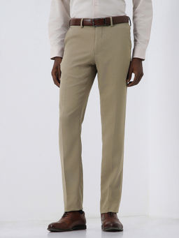 Van Heusen - Men Khaki Solid Trouser