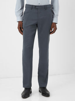 Van Heusen - Men Grey Solid Trouser