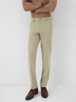 Van Heusen - Men Beige Textured Trouser