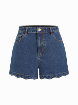 Cider - Solid Wave Trim Jean Shorts