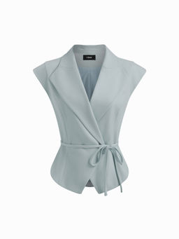 Cider - Collar V-neck Knotted Blazer Vest