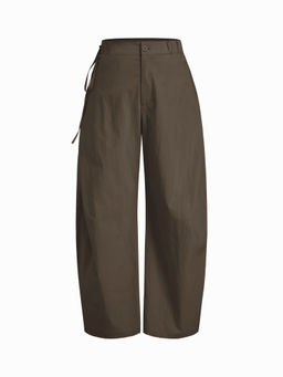 Cider - Cotton-blend Low Rise Tie Side Barrel-leg Trousers