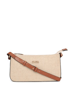 KLEIO - Jute Canvas Sleek Short Strap Shoulder Side Sling Bag for Women and Girls(HO8078KL-TA)(TAN)